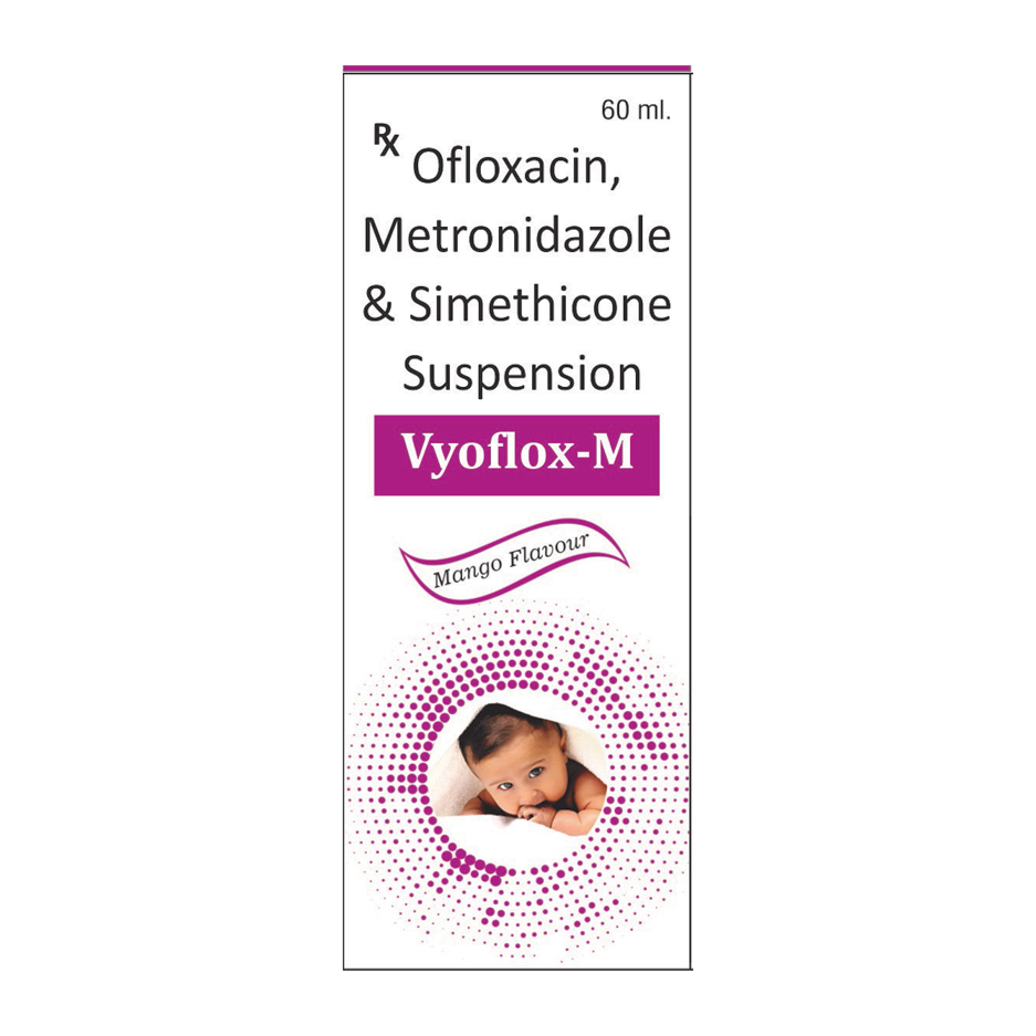 Vyoflox M Suspension(Ofloxacin 50mg, Metronidazole 120mg & Simethicone 10mg)