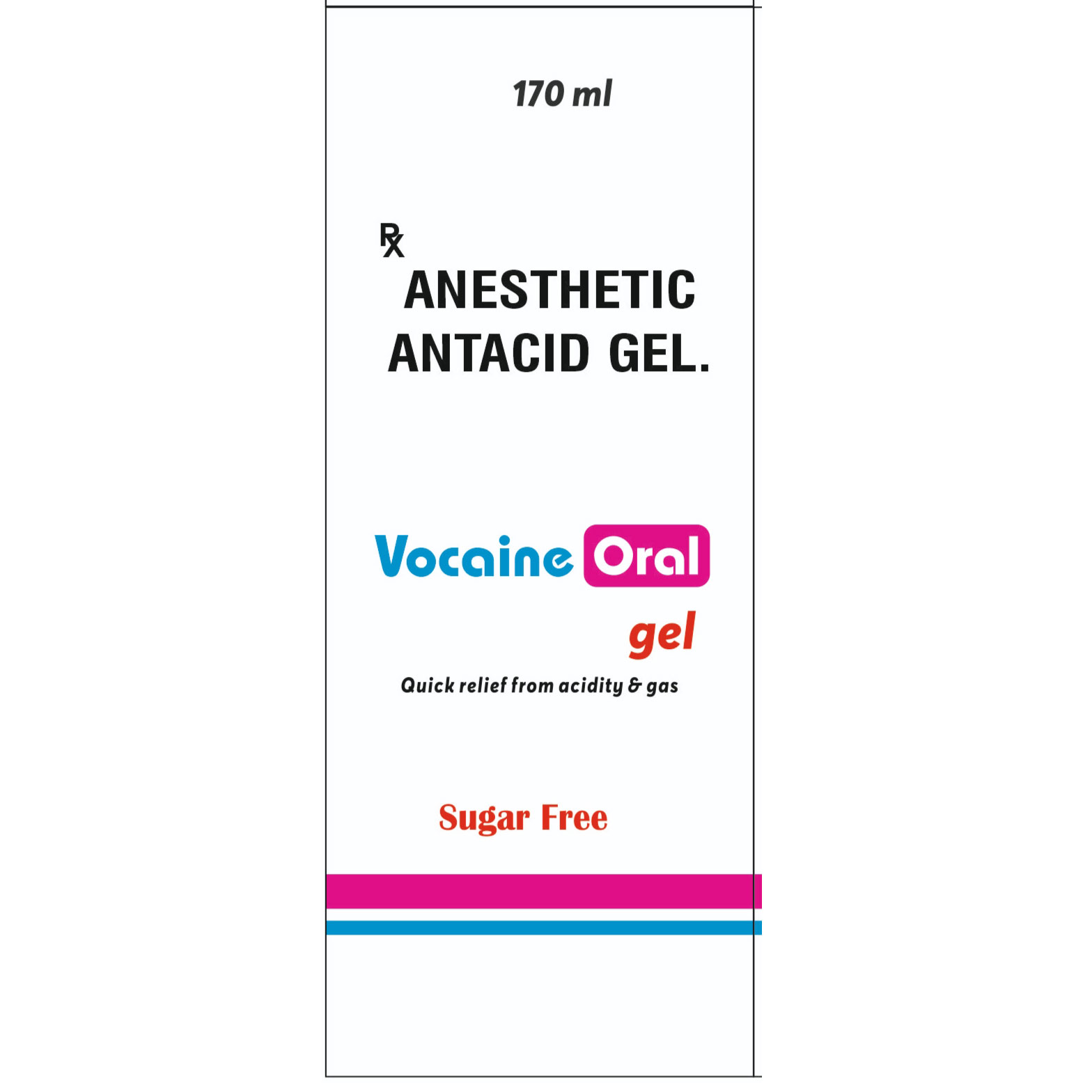 Vocaine Oral Gel (Oxetocaine 10mg, Magnesium Hydroxide 98mg, Aluminium Hydroxide .291gm/5ml)